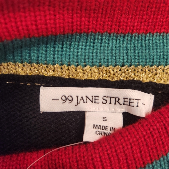 Festive Black Christmas Sweater with Pug With Shades And Reindeer Ears. So FUN!! - Picture 2 of 5